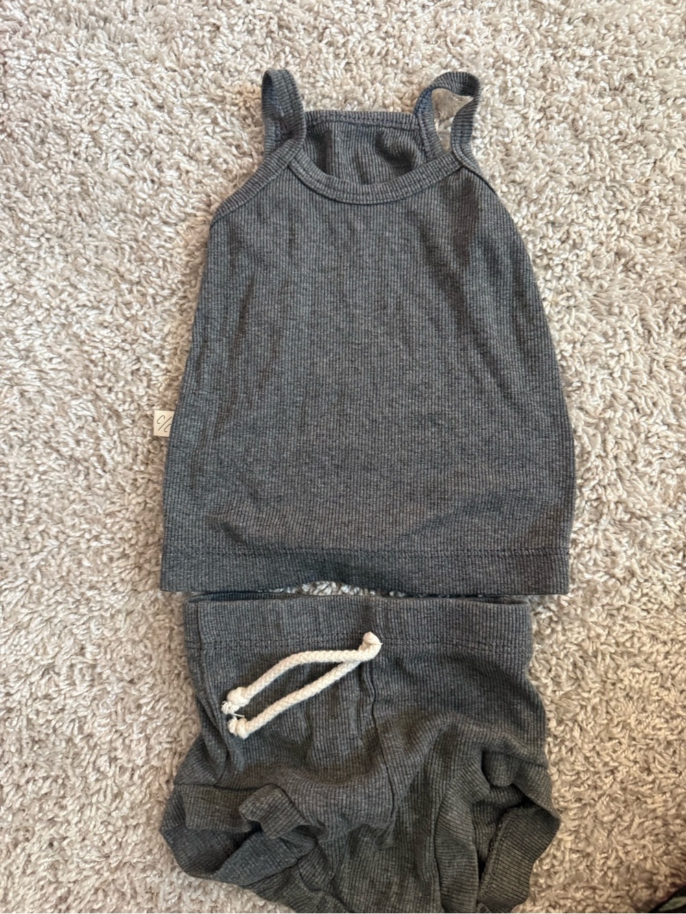 Childhoods Clothing Ribbed Tank and Shorts Matching Set - Gray